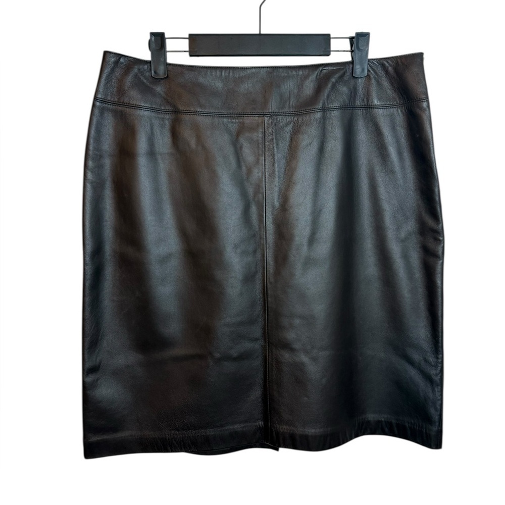 Nwt Ralph Lauren Chestnut Brown Genuine Leather Pencil Skirt